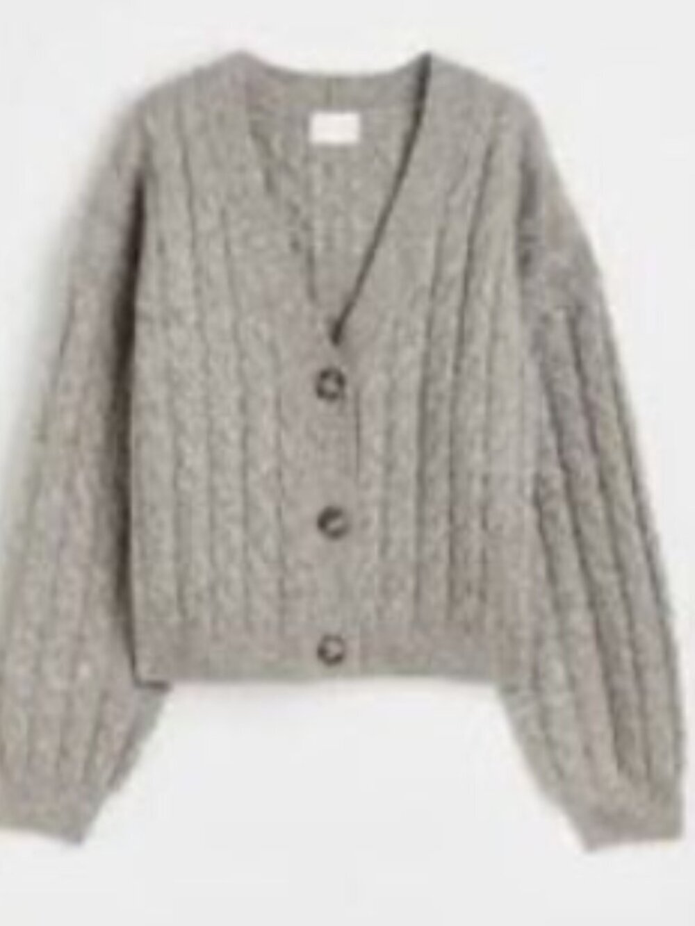 H&M Cable-Knit V-neck Cardigan Sweater - Gray - Picture 5 of 5